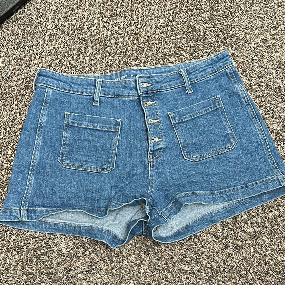 Old Navy Blue Jean Shorts Distressed Frayed Hem